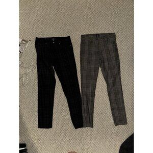 H&M Men’s Slim Fit Pants Bundle – 30x30 – Plaid Black & Gray Check